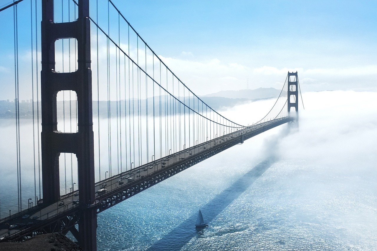 golden gate bridge, suspension bridge, construction